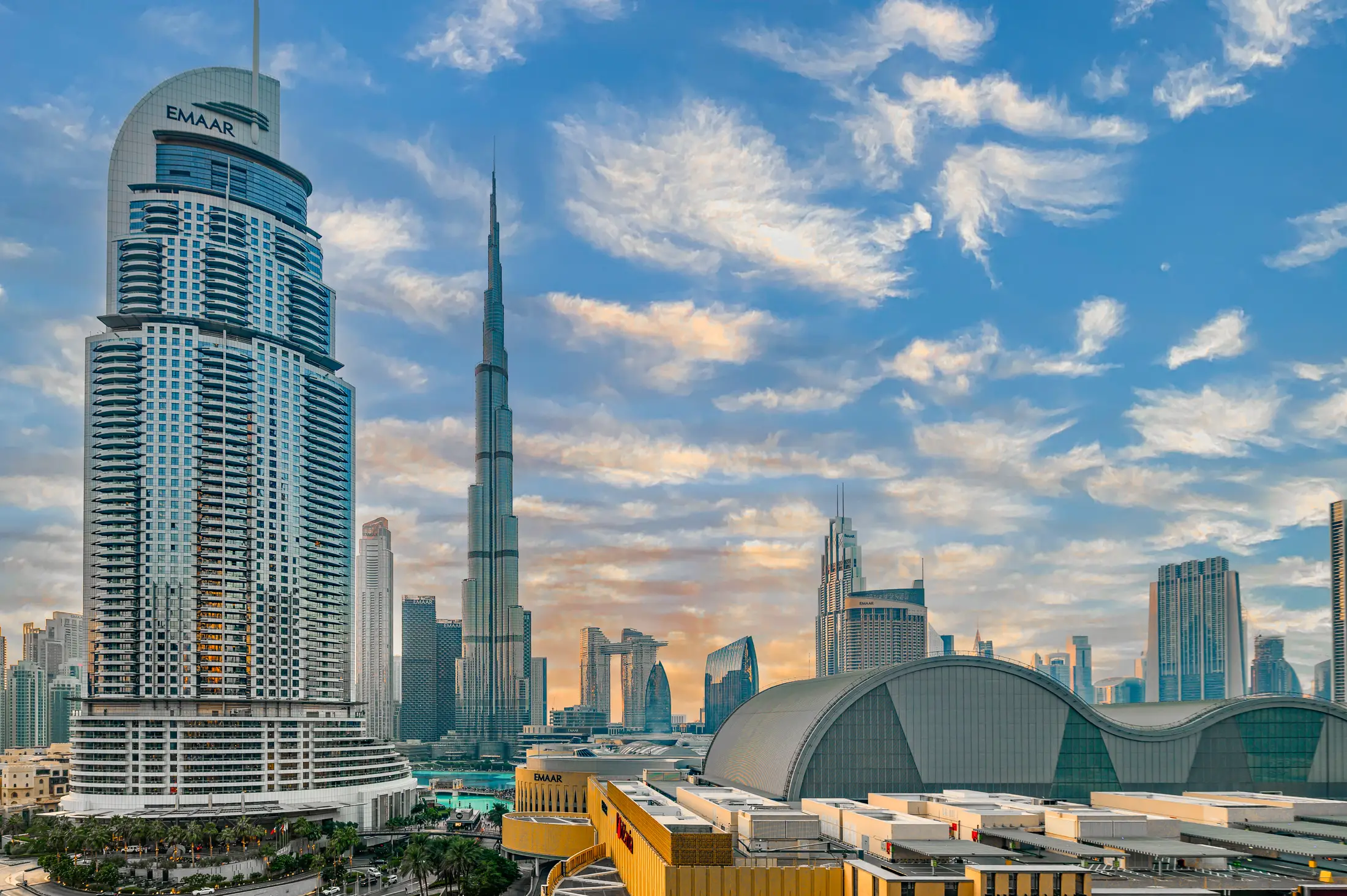 Downtown Dubai skyline with Burj Khalifa